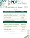 Cronograma de matrícula em disciplinas do PCF