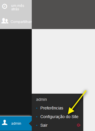 Configuração do site